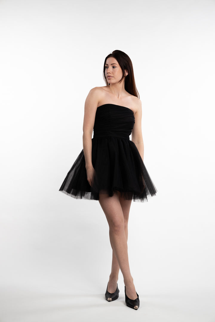 Swan Dress Short- Black