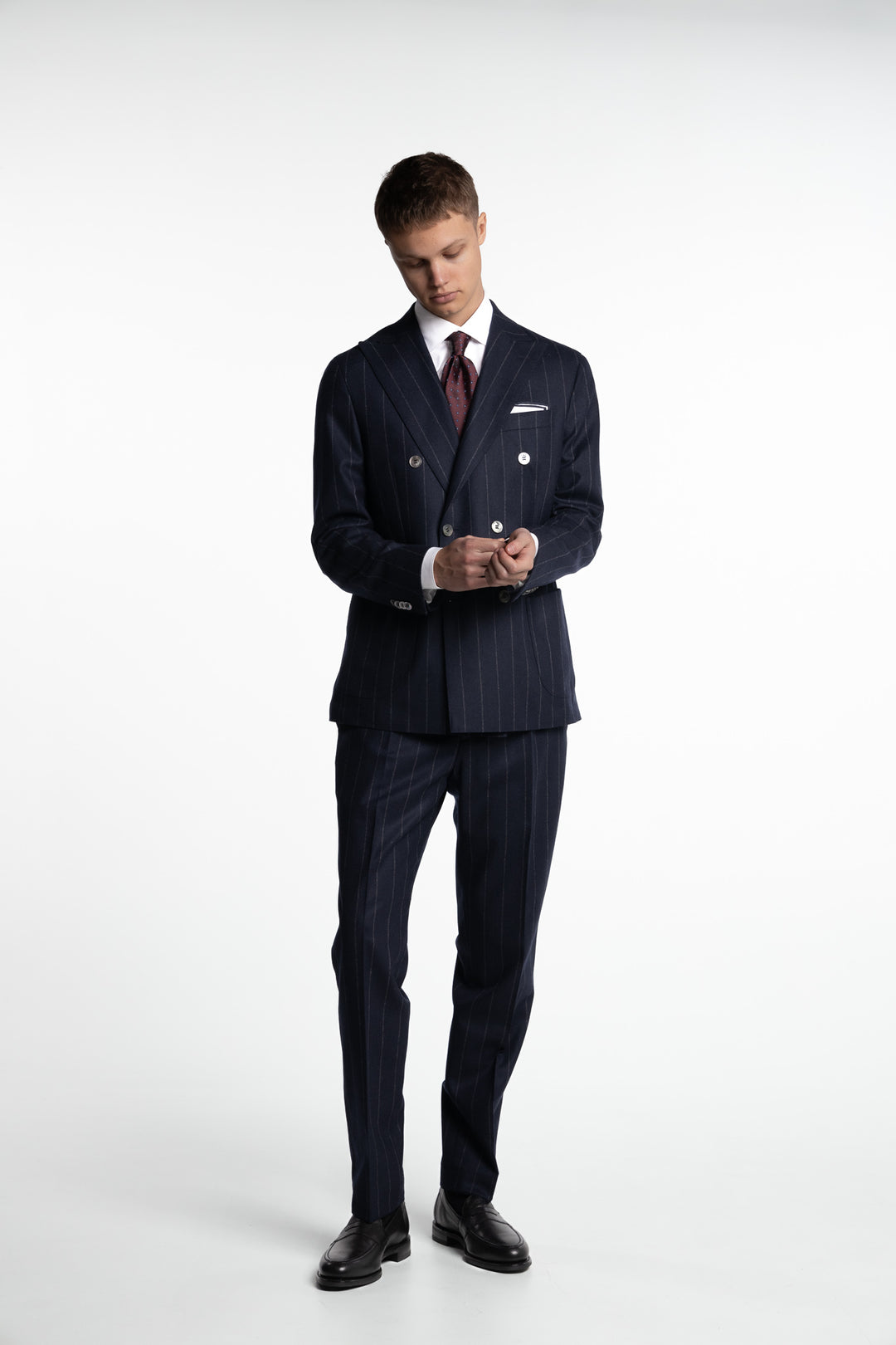 Vicenza DB Flannel Blazer Pinstripe Navy