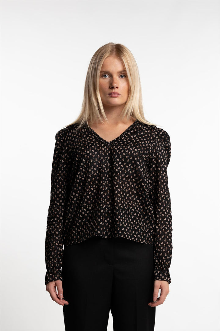 Dune Blouse- Taupe Flower Print