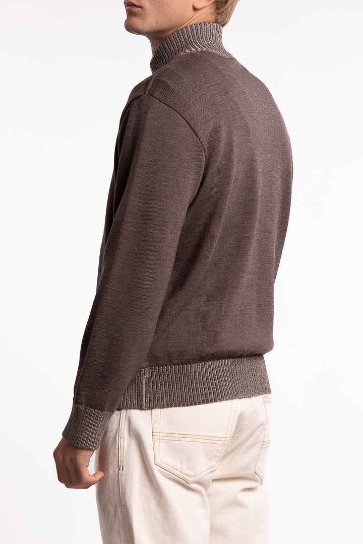 Shark Tag Soft Cool Touch Wool Full Zip Brown