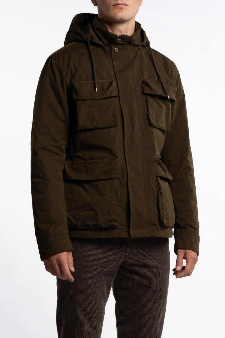 Woven Half Coat Verde Militare