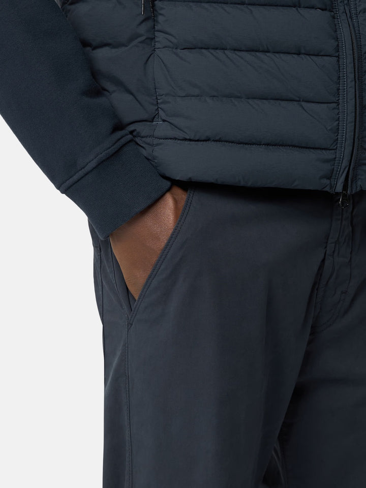 3100035 Stretch Organic Broken Twill Cotton 'OLD' Effect Navy Blue