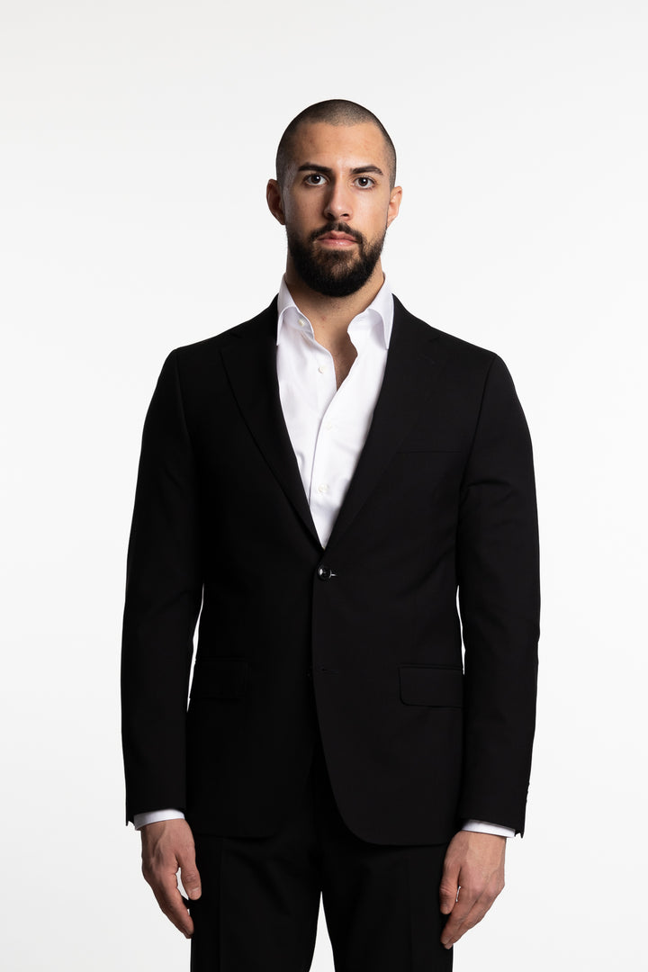 Edmund Slim Fit Wool Blazer Black