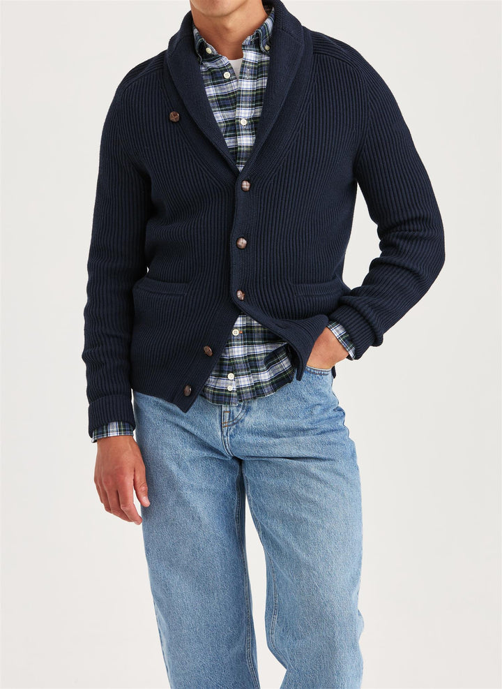 Brayden Shawl Cardigan Navy