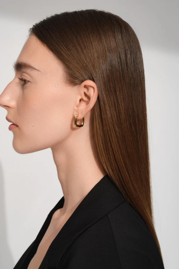 Frame Hoops Medium- 18K Gold