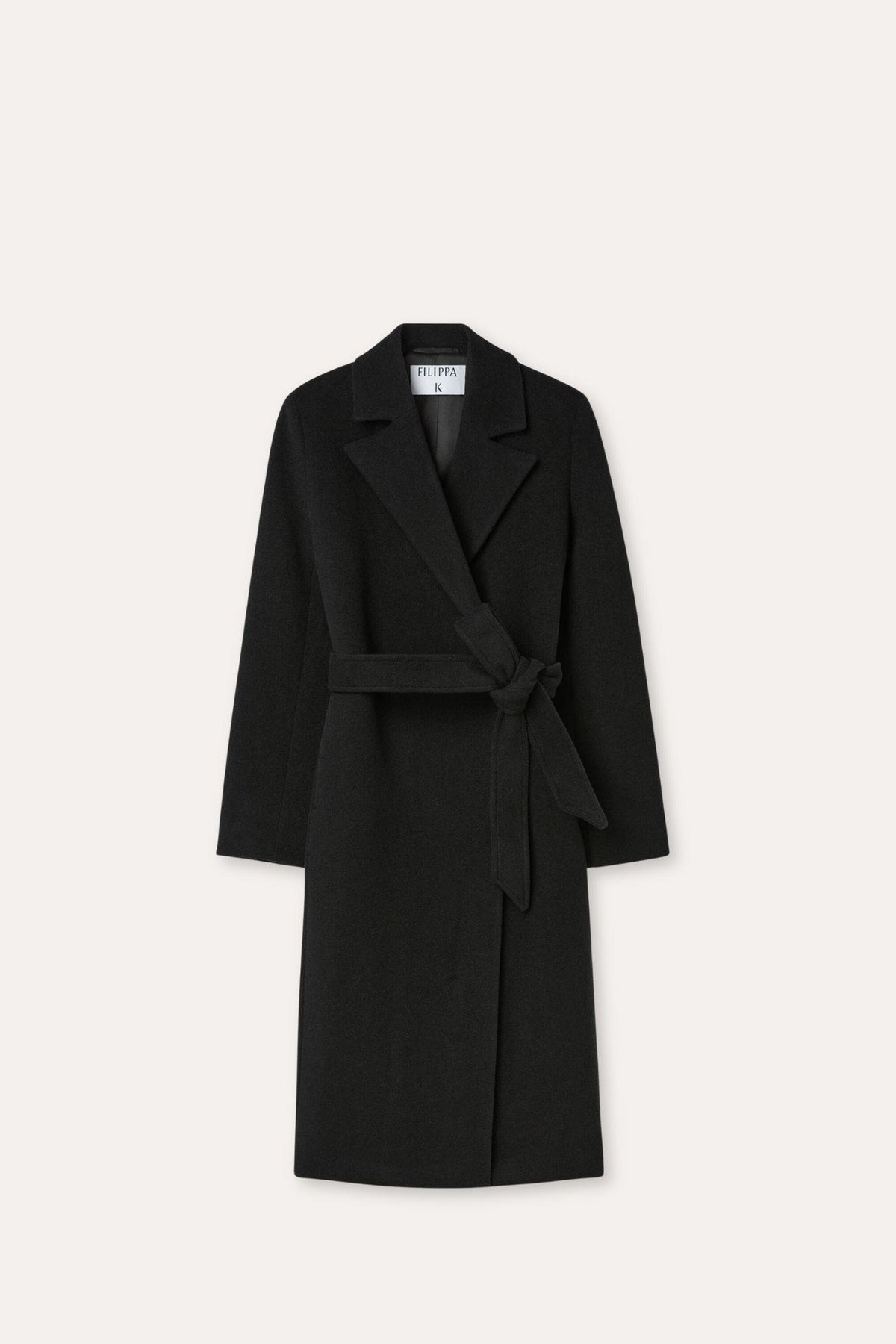 Charlotte Wool Belted Coat- Black