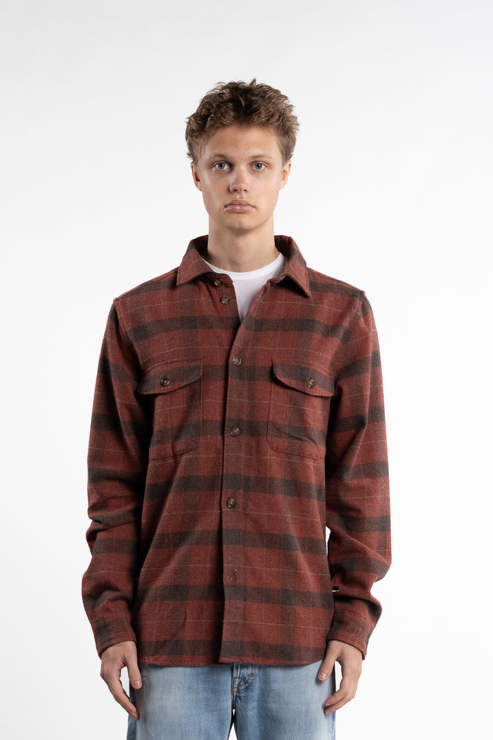 Lennon Flannel Check Coffee Brown/Fired Brick