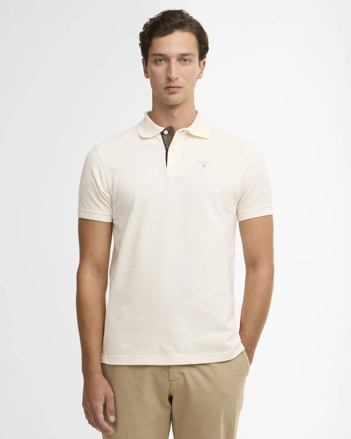 Tartan Pique Polo Shirt White