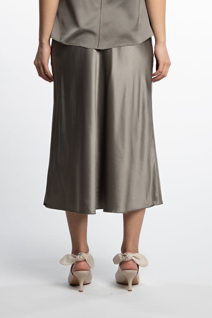 Hana Satin Skirt- Light military