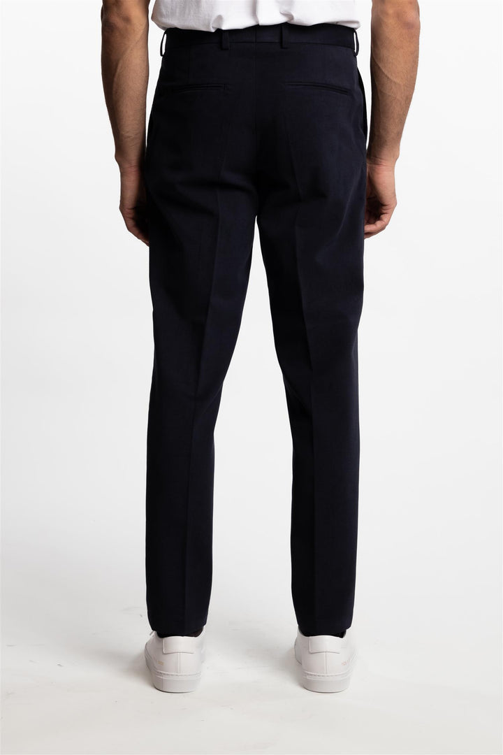 Parma Pleated Cotton Chinos Navy