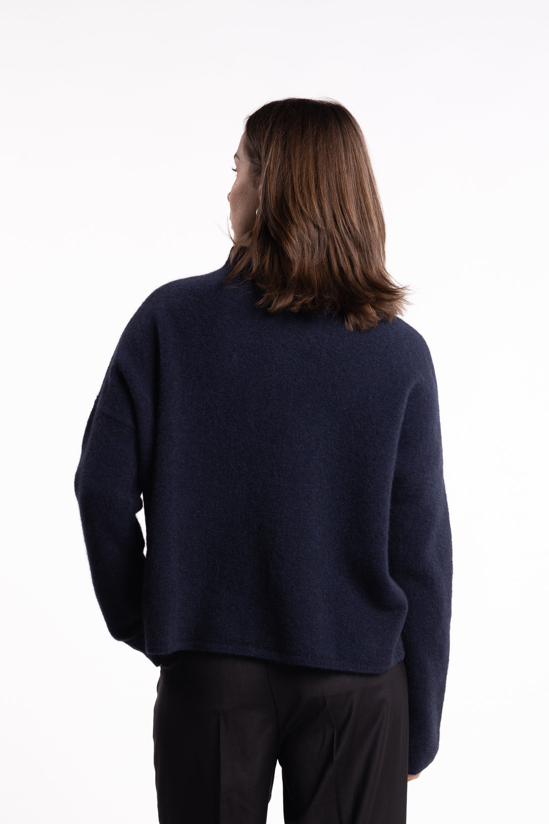 Mika Yak Funnelneck Sweater- Navy