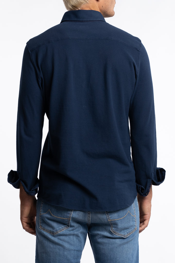 Jersey Cotton Shirt Navy