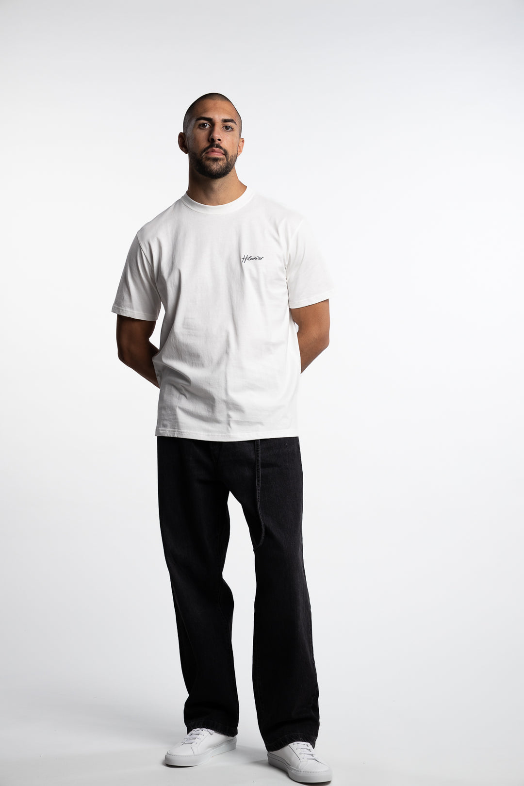 Tucker Embroidery Tee White