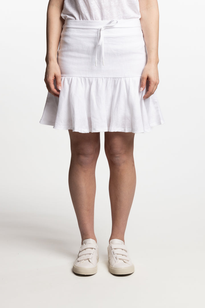 Villie Linen Skirt- White