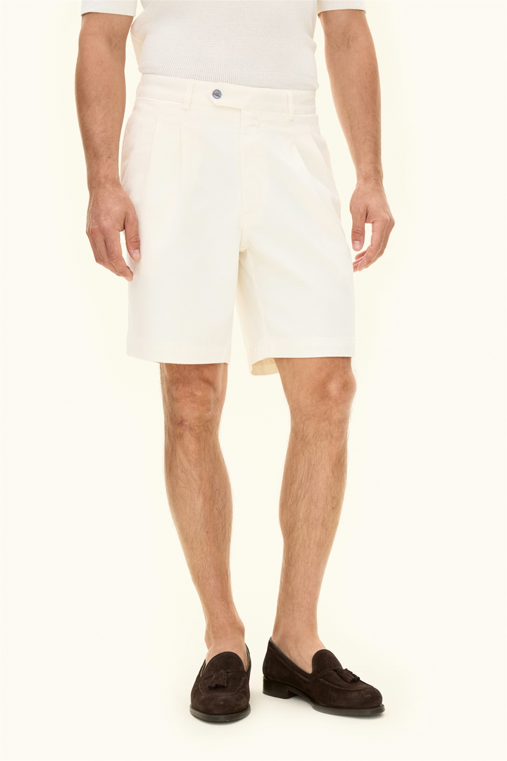 Tanker Pleat Shorts White