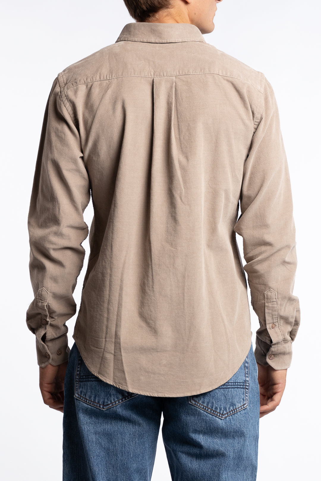 Anton LS BD Baby Cord Shirt Beige