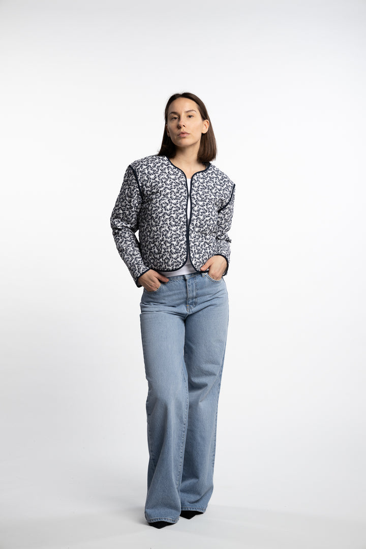 Elvera Jacket- Navy Rosehip Print