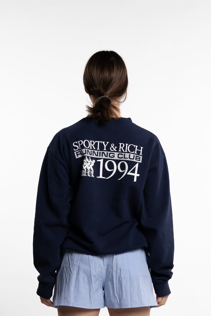 Finish Line Crewneck- Navy