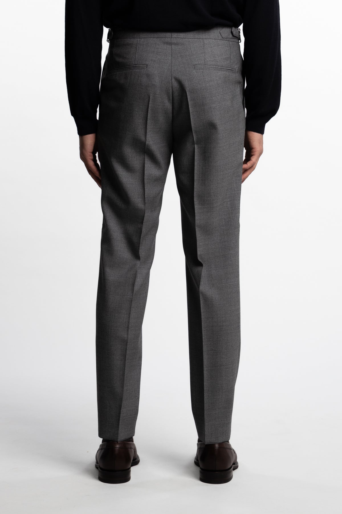 Prato Pleated Wool Trouser Grey Melange