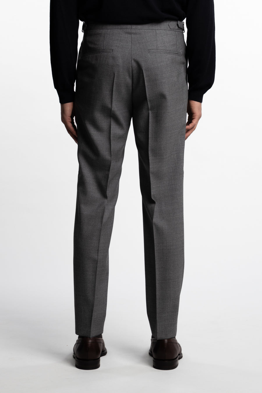 Prato Pleated Wool Trouser Grey Melange