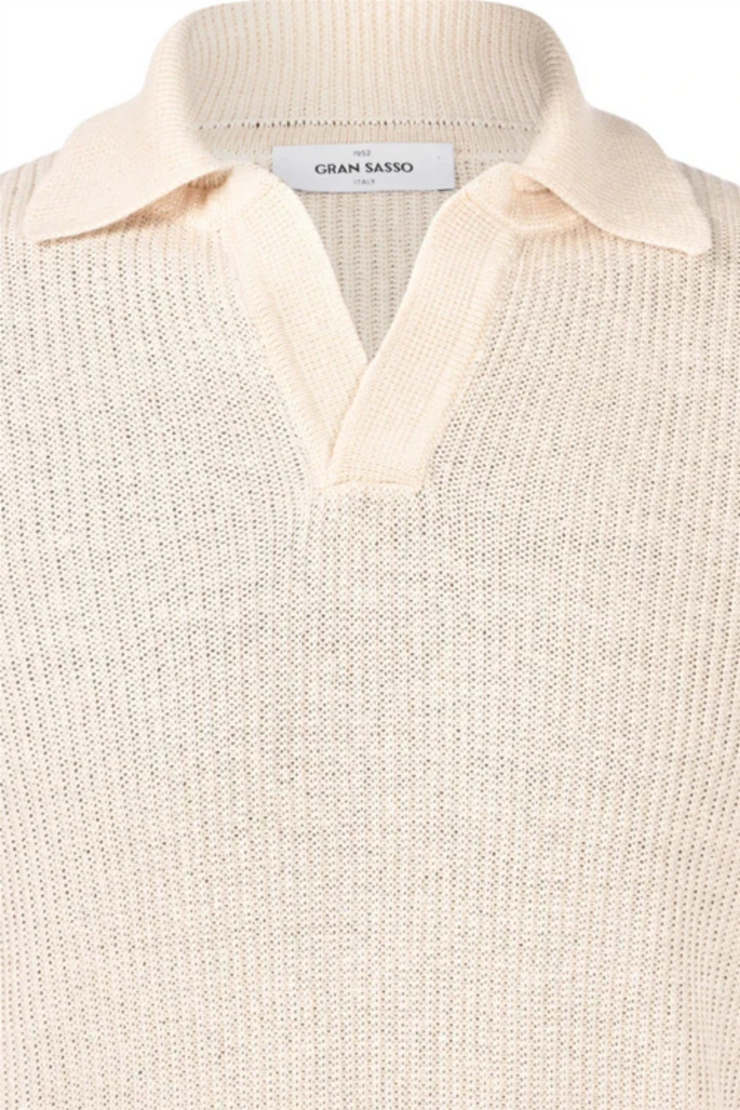 Fisherman´s Rib Knit Skipper Polo Beige