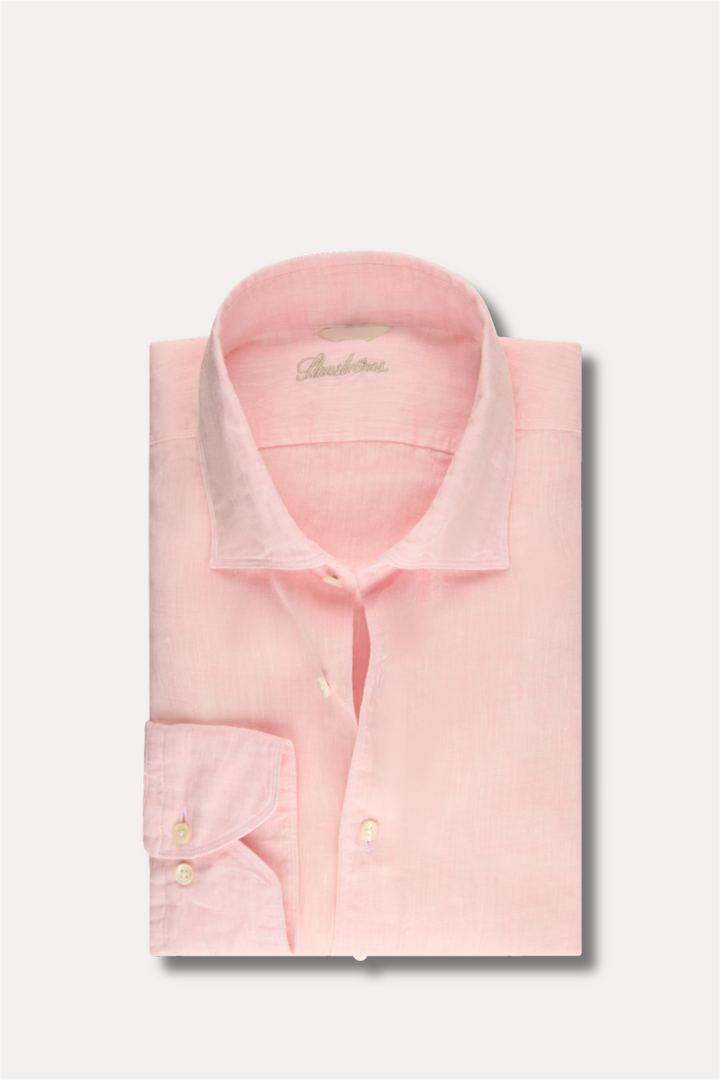 Slimline Linen Shirt Light Pink