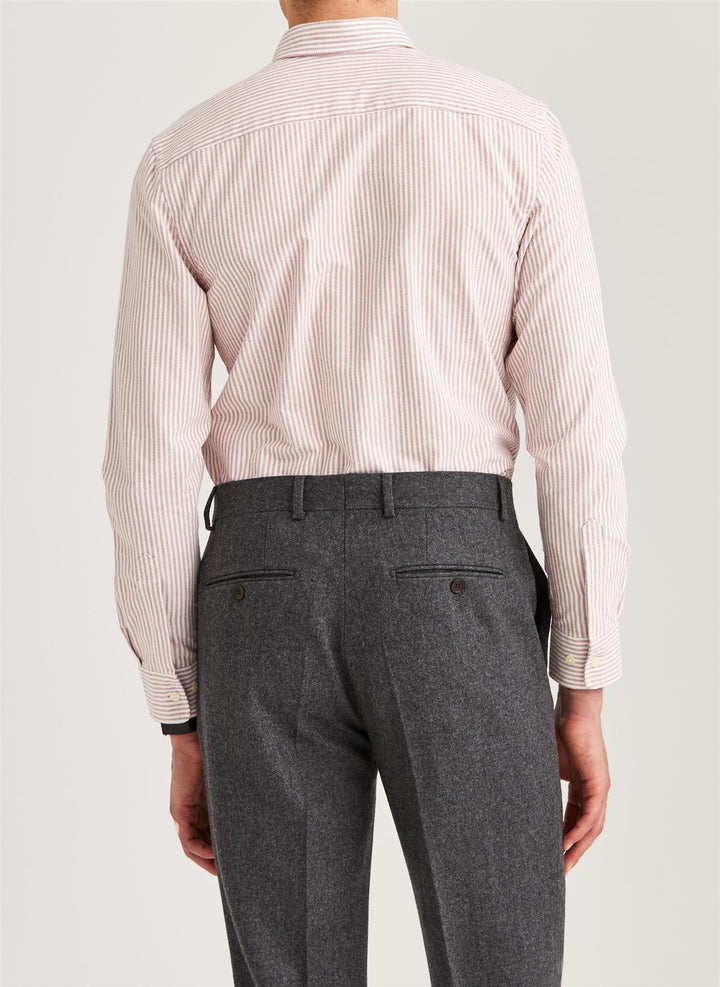 Douglas Oxford Slim Fit Shirt Red Striped