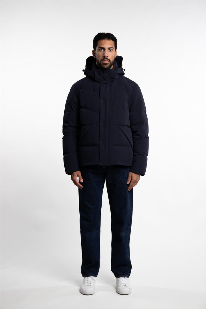 Woven Down Jacket Navy