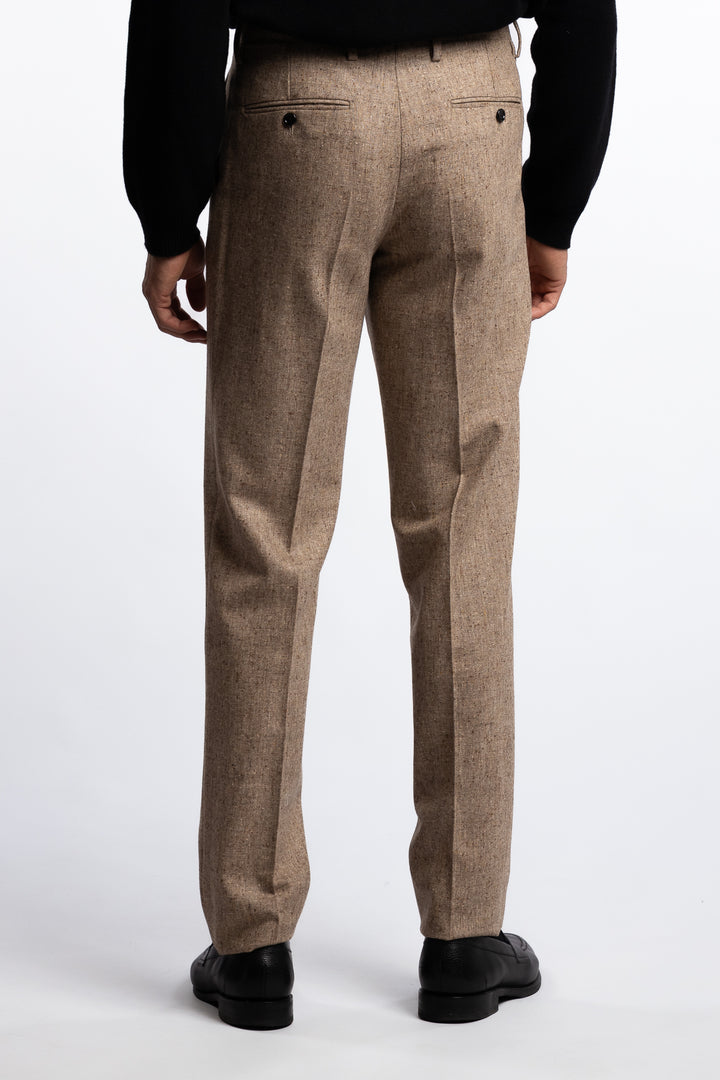 Wool Regular Fit Trousers Beige