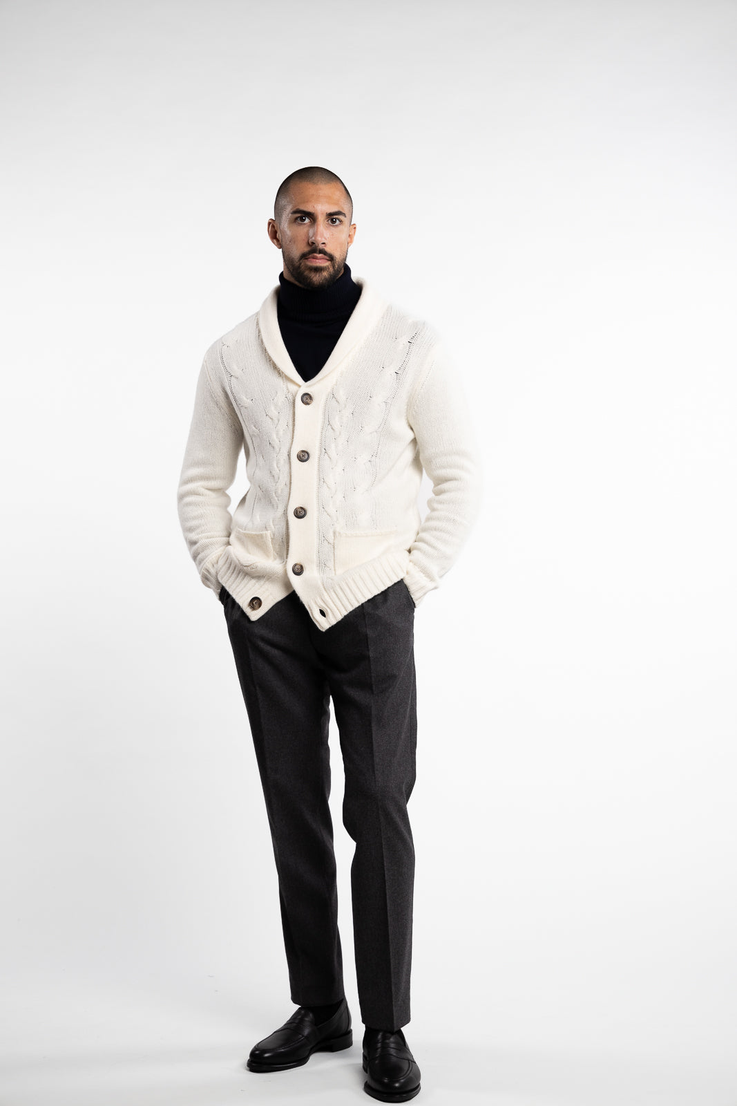 Nackington Shawl Cardigan Off-White