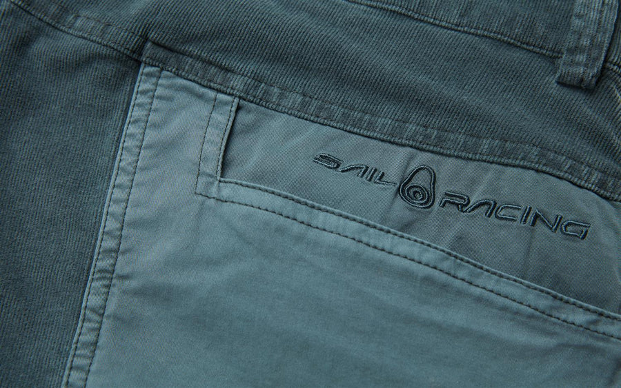 Blocked Corduroy Shorts Sea Blue