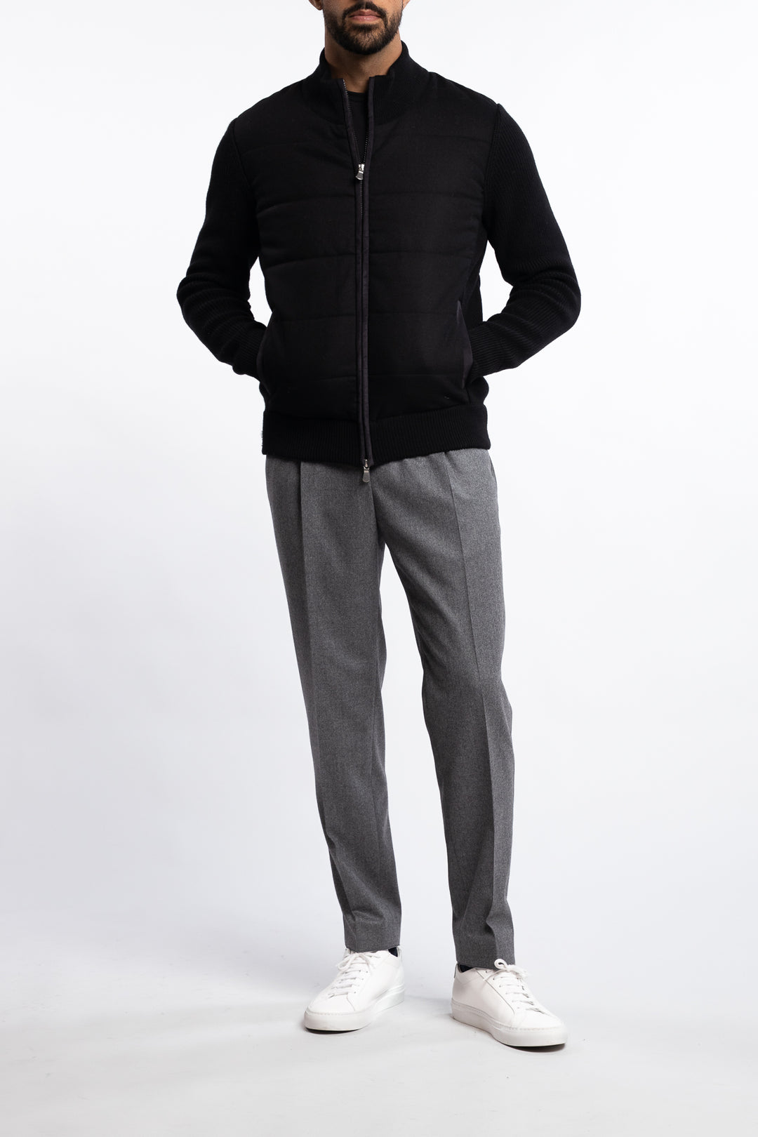 Super Geelong And Flannel Wool Jacket Black
