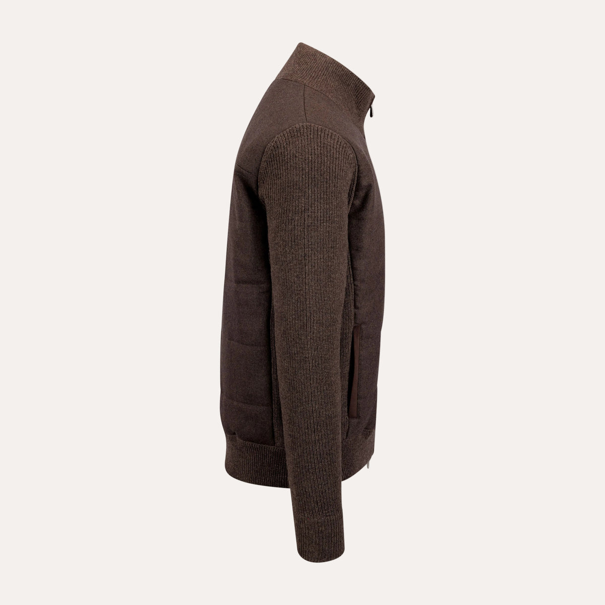Super Geelong And Flannel Wool Jacket Dark Brown, side