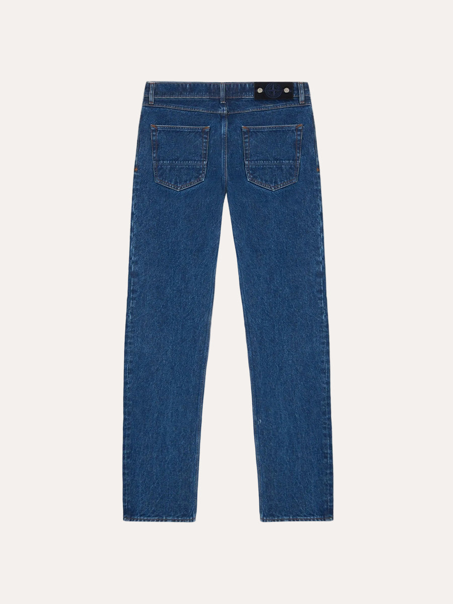 J100005 Straight Indigo Denim Grainy Wash