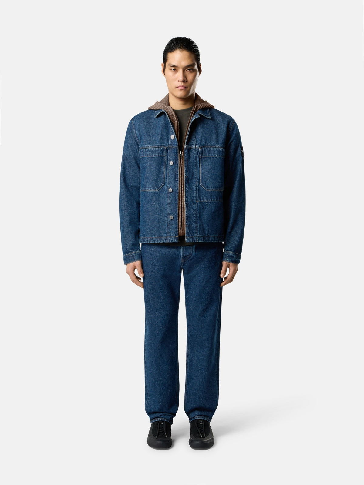 J100005 Straight Indigo Denim Grainy Wash