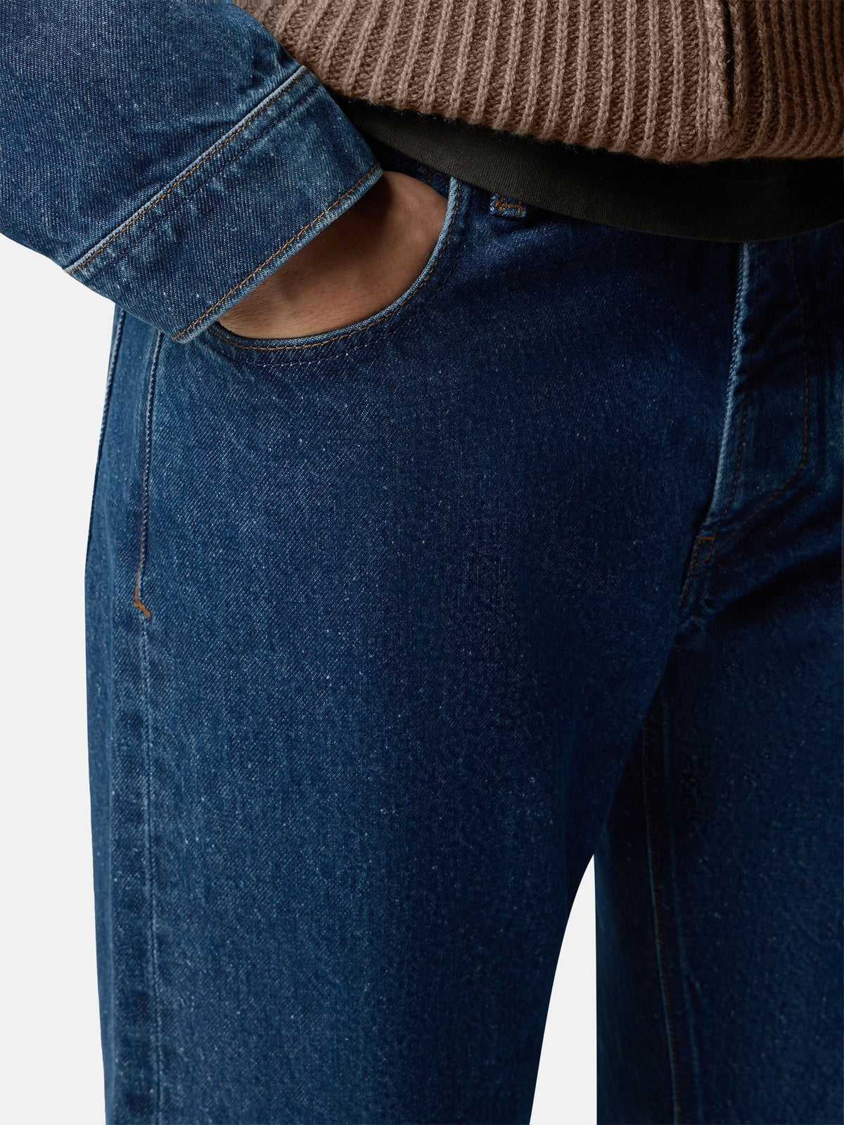 J100005 Straight Indigo Denim Grainy Wash