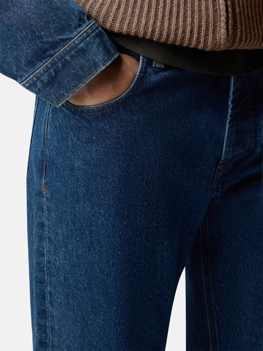 J100005 Straight Indigo Denim Grainy Wash
