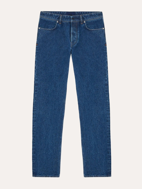 J100005 Straight Indigo Denim Grainy Wash