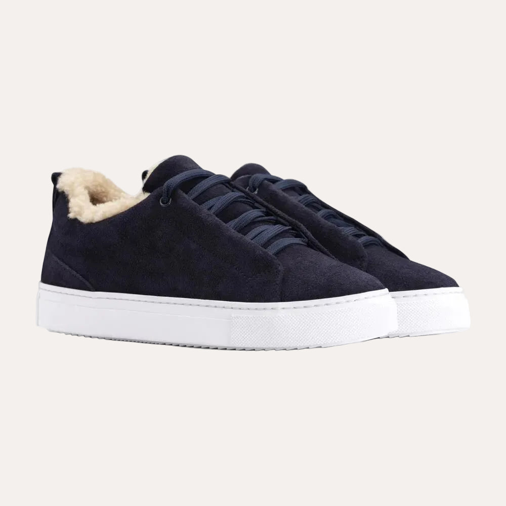 Garment Project Leo Navy Suede - detalj hælkappe