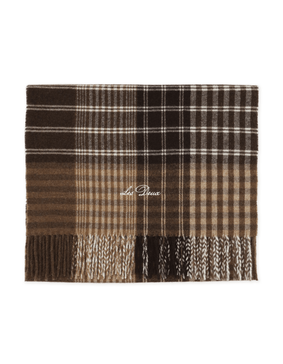 Signature Patchwork Check Scarf Molé Brown – Les Deux