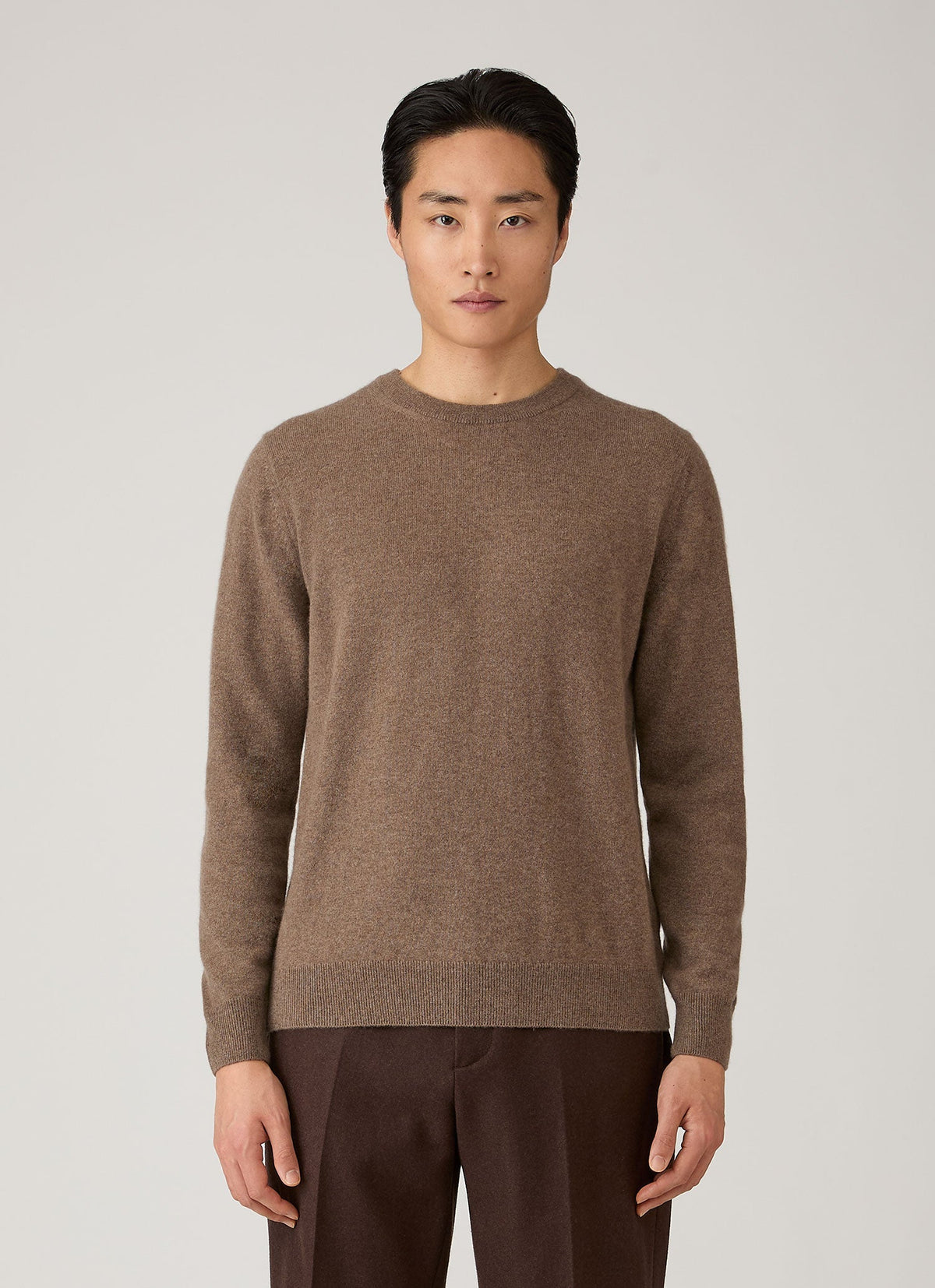 Cashmere Crew Neck Jumper Taupe - Sunspel