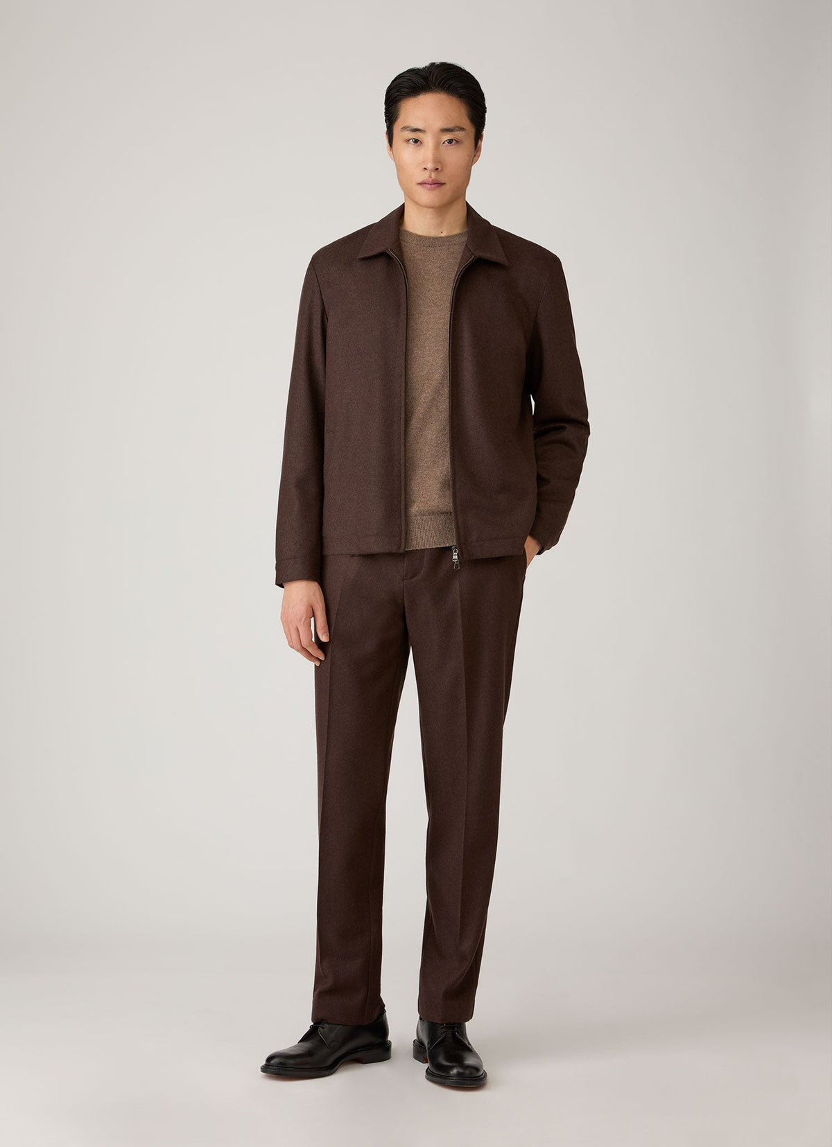 Cashmere Crew Neck Jumper Taupe - Sunspel