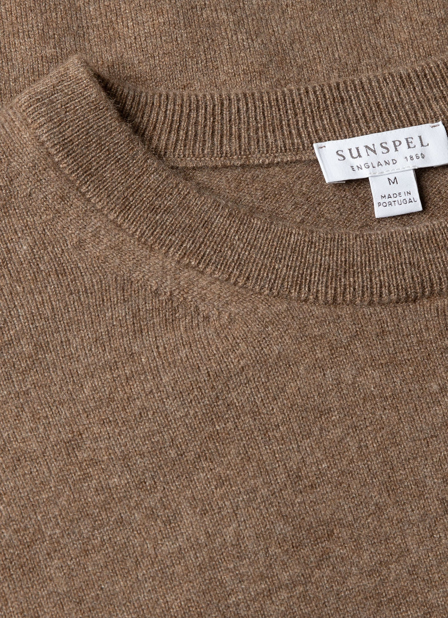 Cashmere Crew Neck Jumper Taupe - Sunspel