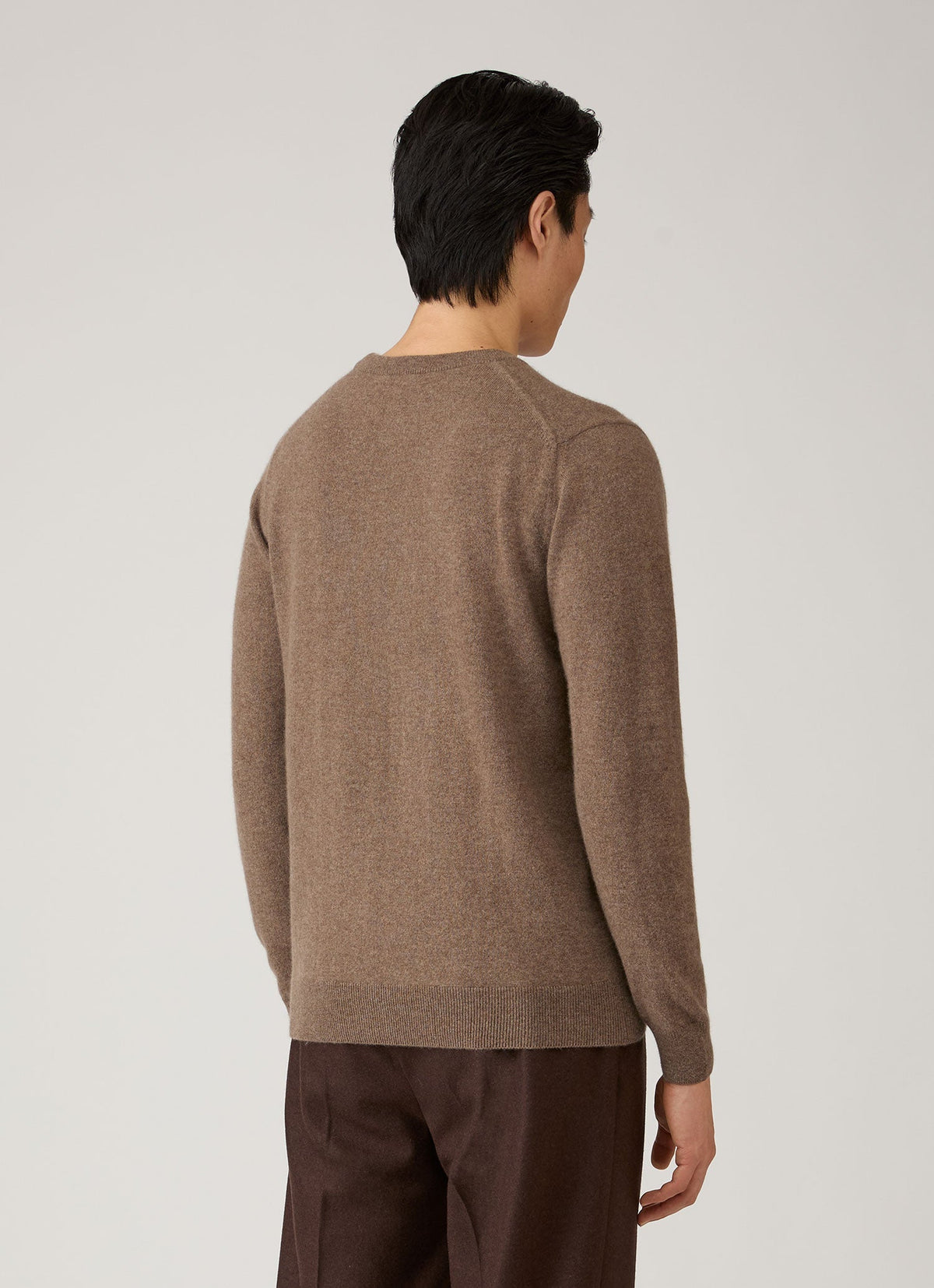Cashmere Crew Neck Jumper Taupe - Sunspel