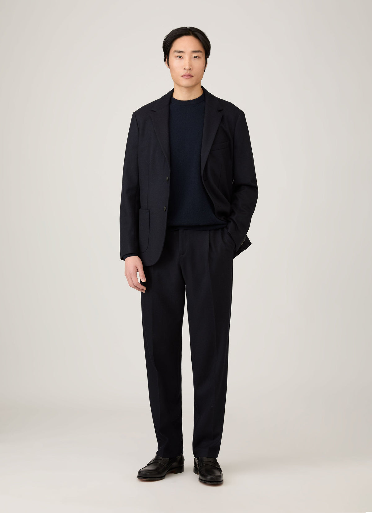 Cashmere Crew Neck Jumper Navy - Sunspel