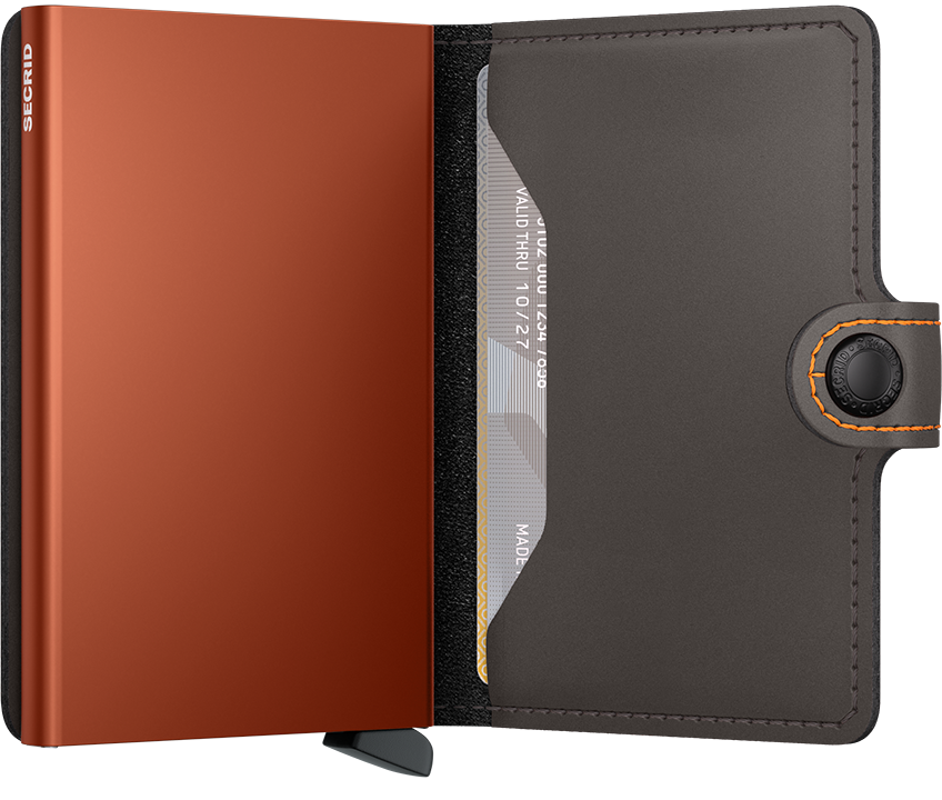 Miniwallet Matte Truffle & Orange - Secrid
