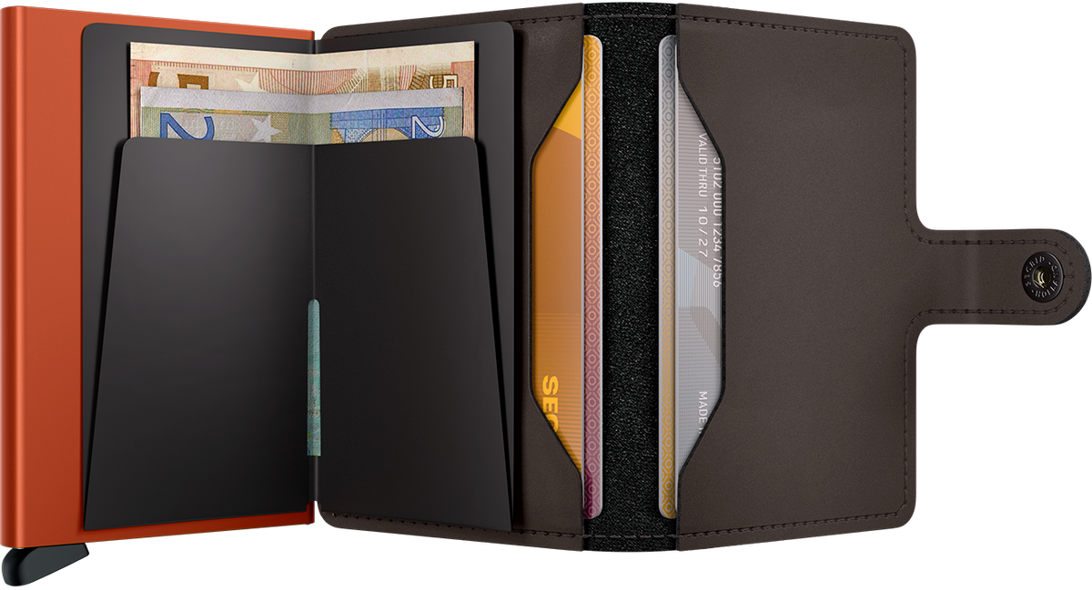 Miniwallet Matte Truffle & Orange - Secrid
