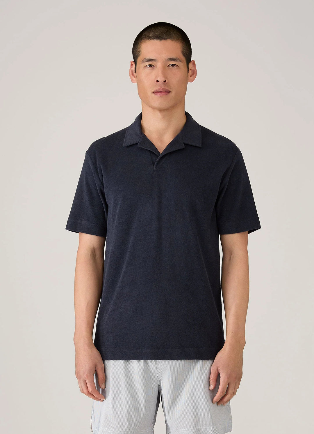 SS Towelling Polo Shirt Navy