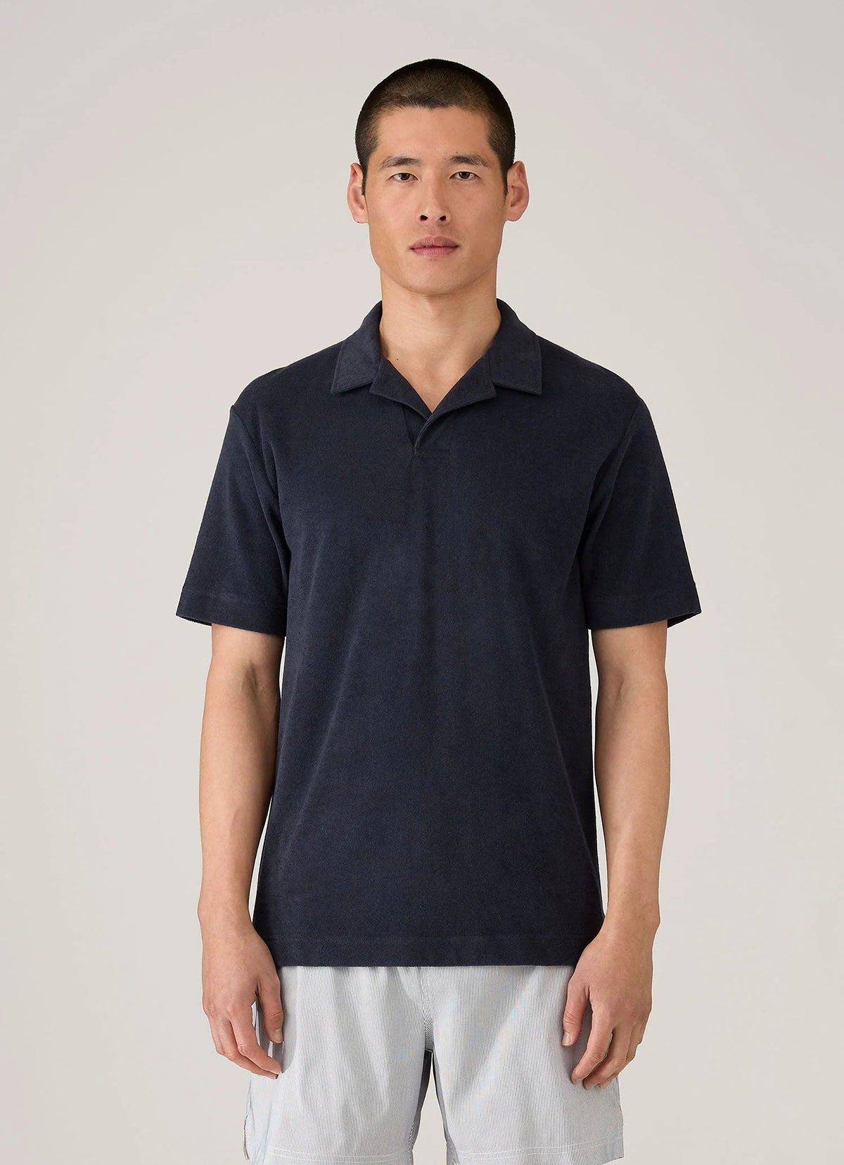 SS Towelling Polo Shirt Navy