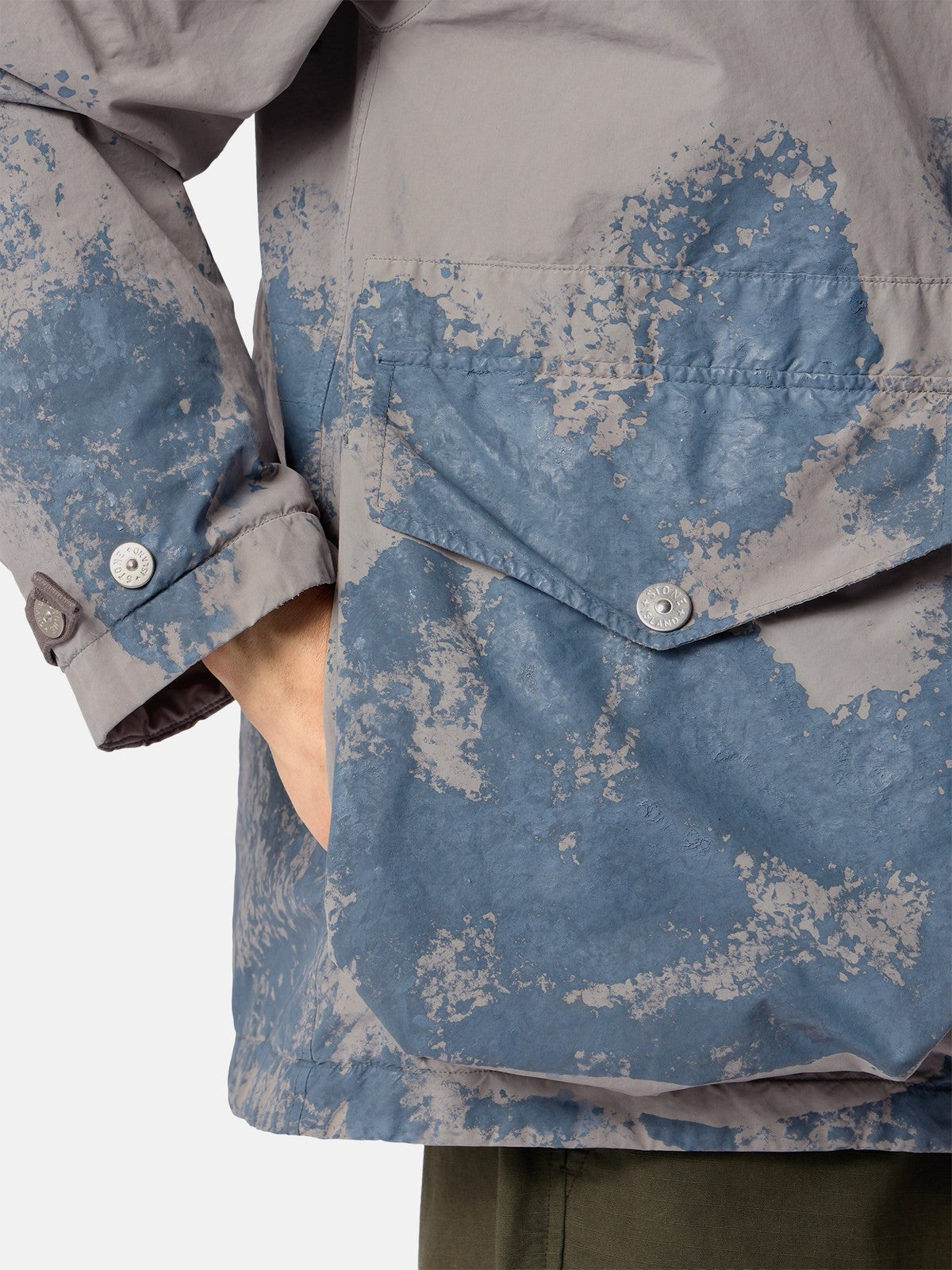 Q100031 Hand Painted David Light-Tc Short Parka - detalj lomme og mansjett